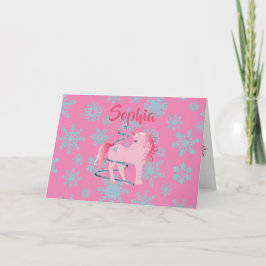 Chica rosa de unicornio personal navidad Snowflake