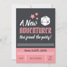 Chica rosa del anuncio de nacimiento de bebé de D&