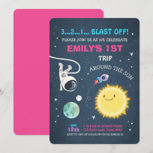 Chica rosa del espacio exterior 1ª invitación de c