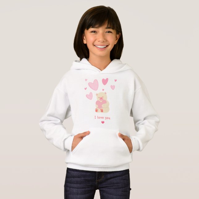 chica rosa pullover hoodie (Anverso completo)