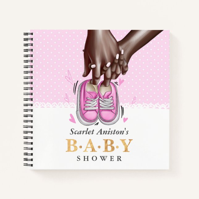 Chica Rosa Shoes Libro de Invitado de Baby Shower (Anverso)