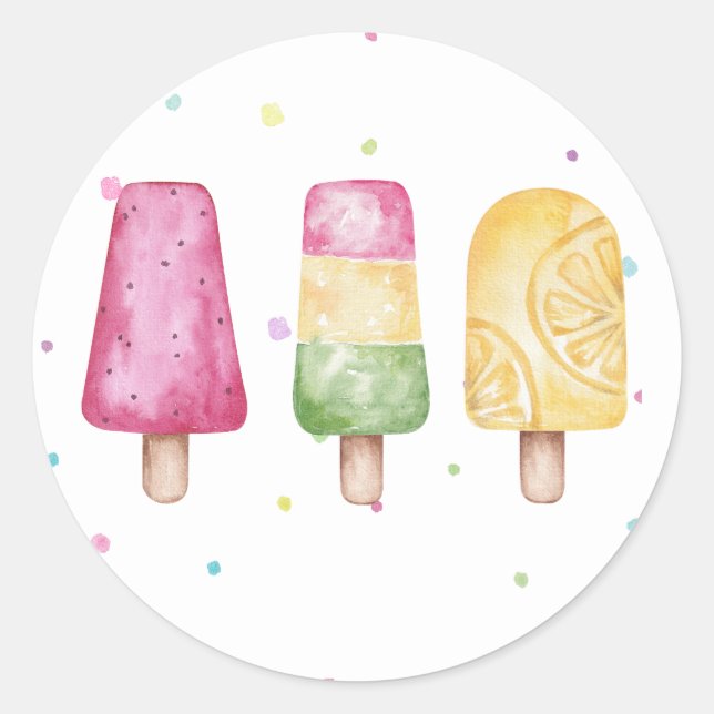 Chica rosa verano Sello para sobres de cumpleaños  (Anverso)