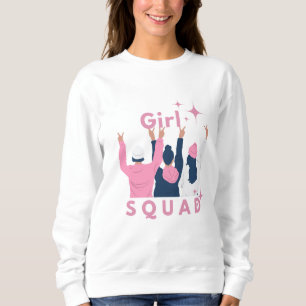 Chica rosada escuadrón sudadera femenina básica