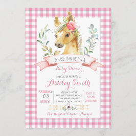 chica rosado de la invitación a la ducha de bebé e