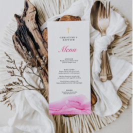 Chica rosado de tinta de alcohol baptism Menú de c