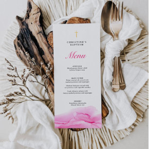 Chica rosado de tinta de alcohol baptism Menú de c