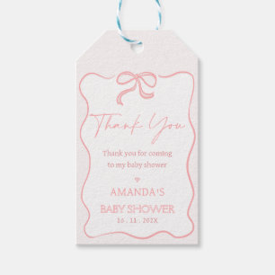 Chica rosado moderno doblar Baby Shower Etiqueta d