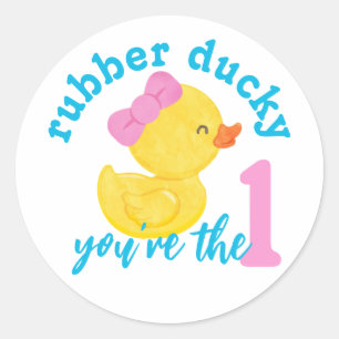 Chica Rubber Ducky Eres el Pegatina de un cumpleañ