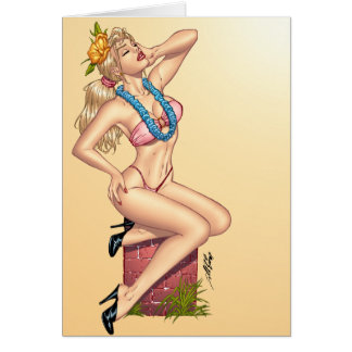 Chica rubio Pin-para arriba del bikini con las