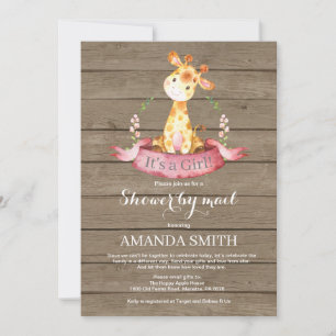 Chica ruso Giraffe Baby Shower por invitación por
