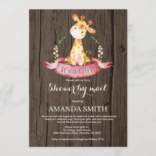 Chica ruso Giraffe Baby Shower por invitación por