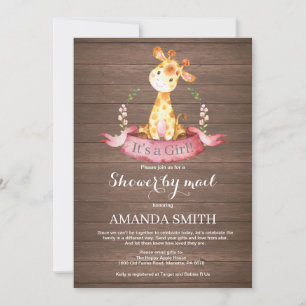 Chica ruso Giraffe Baby Shower por invitación por