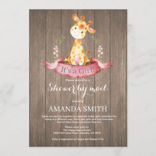 Chica ruso Giraffe Baby Shower por invitación por