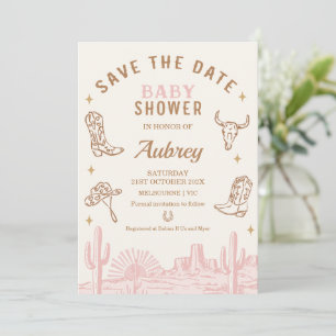 Chica Rustica Rosa Baby Shower Salva La Tarjeta De