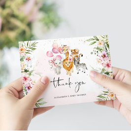 Chica Safari animales bebé ducha tarjeta de agrade