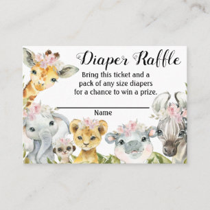 Chica Safari Baby Shower Diaper Ticket