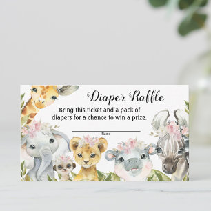 Chica Safari Baby Shower Diaper Ticket