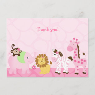 Chica Safari Personalizado Flat Gracias nota