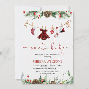 Chica santa bebé navidades invitación a ducharse