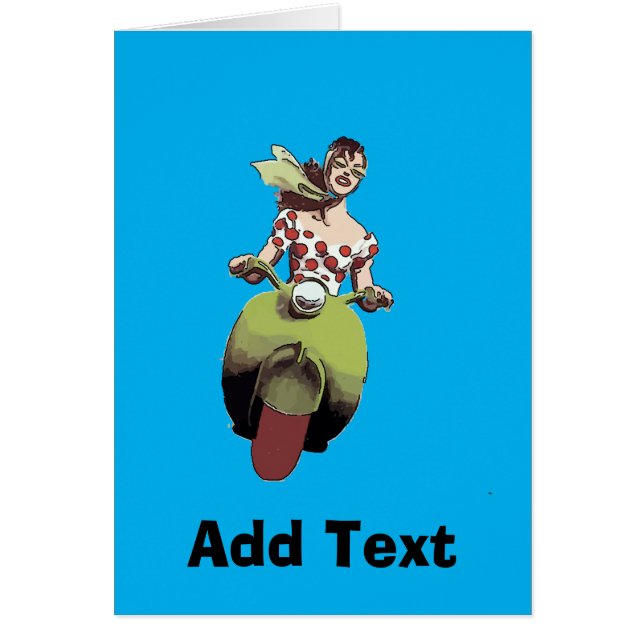 Chica Scooter, agregar texto (Frente)