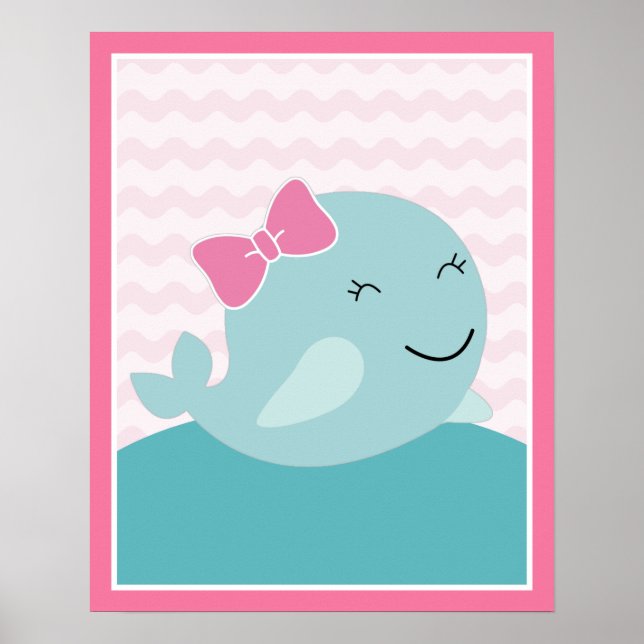 Chica Sea Sweeties Foca Arte de Poster Rosa - Arte (Frente)