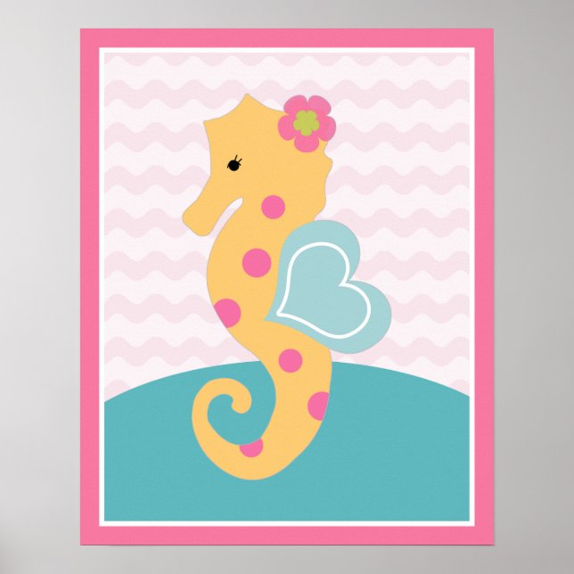 Chica Sealife  Sealife Poster de arte caballito de (Frente)