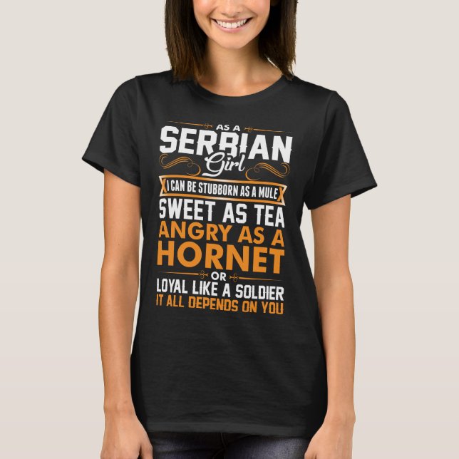 Chica serbio dulce como camiseta de té (Anverso)