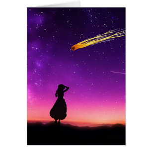Chica Silueta Observa Meteorito Chocar Contra La T