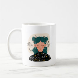 Chica simple de la copa de café