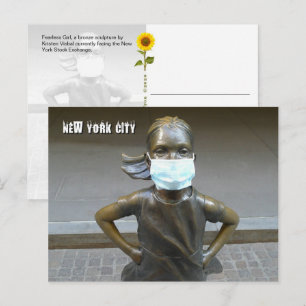 Chica sin miedo con mascarilla - Tarjeta postal H