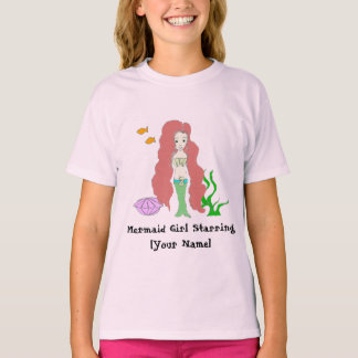 Chica Sirenita estampando camisetas [Su Nombre]