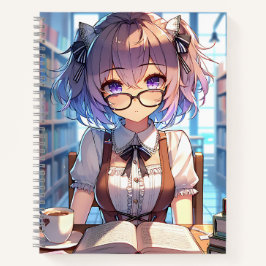 Chica Smart Anime en libros de lectura de bibliote