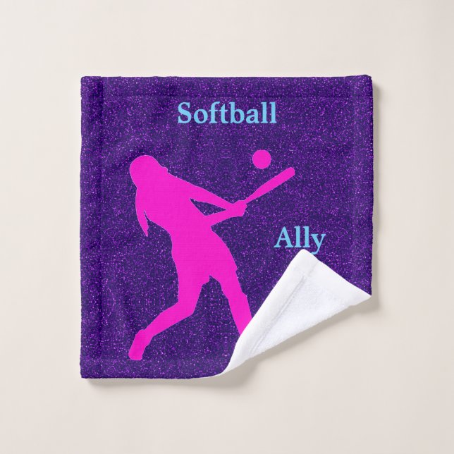 Chica Softball Purple SparkleTowell (Toallita)