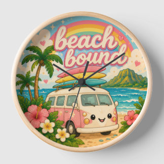 Chica surfista kawaii de Hawái reloj tropical lind