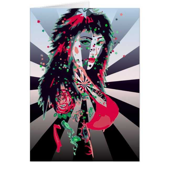 Chica tatuado Arte psicodélico (Frente)