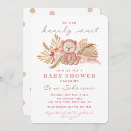 Chica Teddy Bear Shower Invitación | Boho Teddy