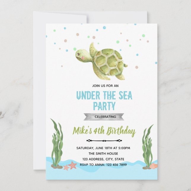 Chica tortuga por invitación al mar (Anverso)