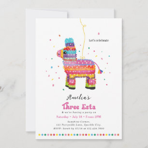Chica Tres Invitaciones De Cumpleaños