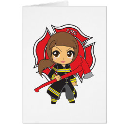 Chica trigueno del bombero de Kawaii