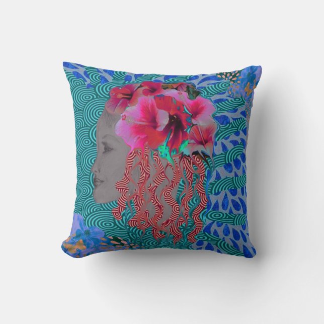 Chica Tropical Almohada (Anverso)