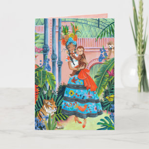 Chica Tropical Animales de Trópicos   Tarjeta de C