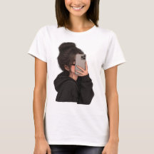 Chica Urbana Camiseta Gráfica De Autorretrato Con 