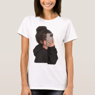 Chica Urbana Camiseta Gráfica De Autorretrato Con 