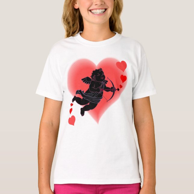 Chica Valentine Camisetas Pink Cupido Sweatshirt (Anverso)