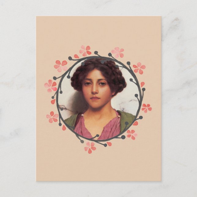 Chica victoriana bonita tarjeta postal (Anverso)