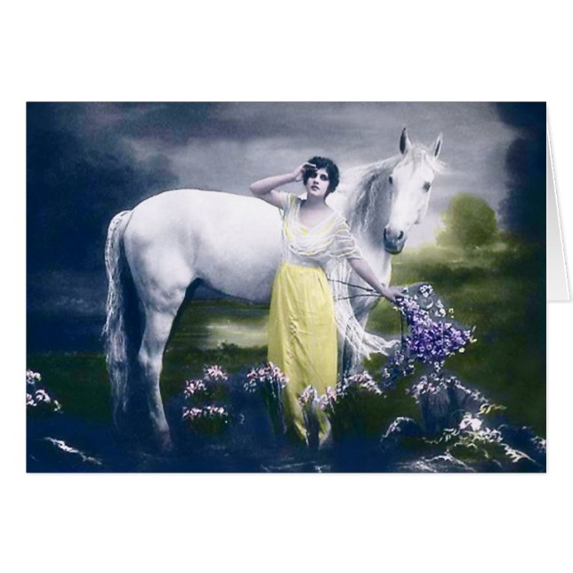 chica victoriano con caballo blanco (Anverso (Horizontal))