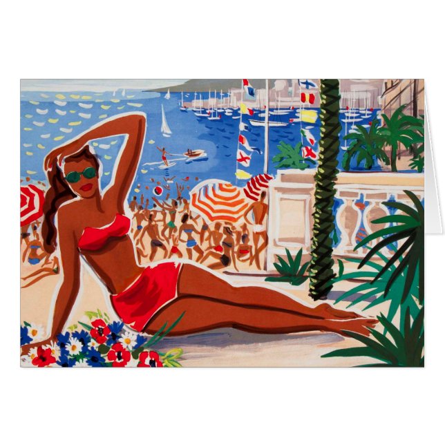 Chica Vintage Cote D'Azur Beach (Anverso (Horizontal))