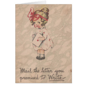 Chica Vintage Envíe Por Correo La Carta Que Promet