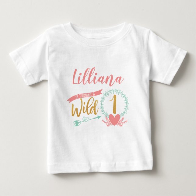 Chica Wild One Boho Camisa de cumpleaños (Anverso)