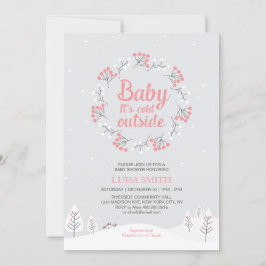 Chica Winter Wonderland Baby Shower, tarjeta Sprin
